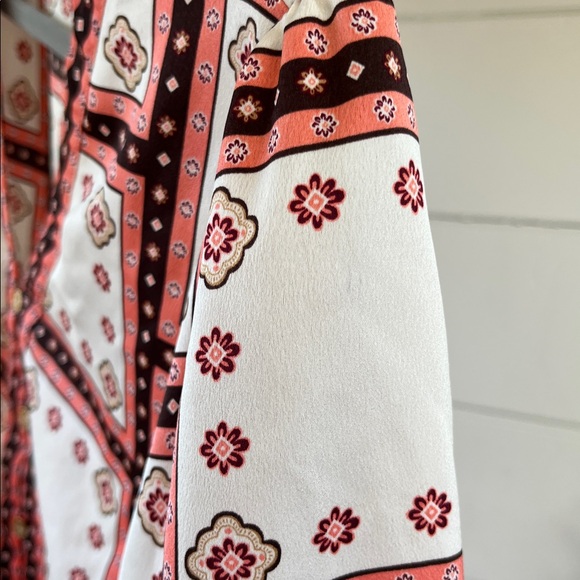 Loft windowpane V-neck button blouse - Picture 5 of 16